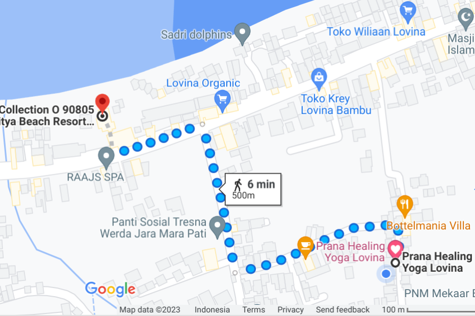 Prana Healing Yoga Guesthouse Google Maps Location